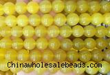 LSBS355 15 inches 14mm round yellow agate gemstone beads wholesale