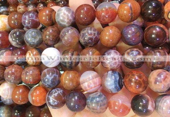 LSBS383 15 inches 14mm round dragon veins agate gemstone beads wholesale