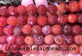 LSBS391 15 inches 14mm faceted round dragon veins agate gemstone beads wholesale