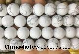 LSBS45 15 inches 16mm round white howlite gemstone beads wholesale