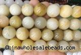 LSBS46 15 inches 16mm round yellow jade gemstone beads wholesale
