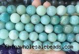 LSBS463 15 inches 16mm round amazonite gemstone beads wholesale