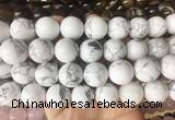 LSBS465 15 inches 18mm round white howlite gemstone beads wholesale