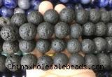 LSBS50 15 inches 16mm round black lava gemstone beads wholesale