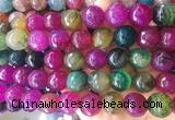 LSBS554 15 inches 16mm faceted round agate gemstone beads wholesale