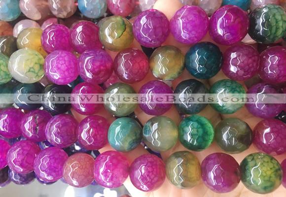 LSBS554 15 inches 16mm faceted round agate gemstone beads wholesale