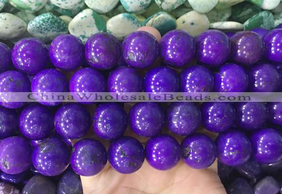 LSBS651 15 inches 18mm round howlite turquoise gemstone beads wholesale