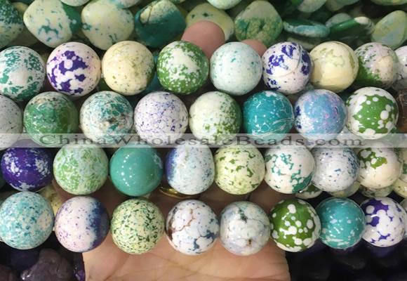 LSBS652 15 inches 18mm round howlite turquoise gemstone beads wholesale