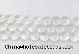LSBS69 15 inches 16mm faceted round white crystal beads wholesale