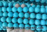 LSBS690 15 inches 14mm round howlite turquoise gemstone beads wholesale