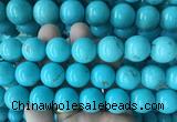 LSBS692 15 inches 18mm round howlite turquoise gemstone beads wholesale