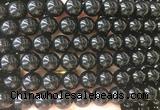 LSBS706 15 inches 14mm round black agate gemstone beads wholesale