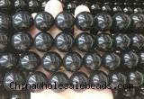 LSBS708 15 inches 18mm round black agate gemstone beads wholesale