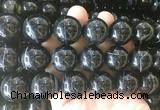 LSBS713 15 inches 20mm round banded black agate gemstone beads wholesale