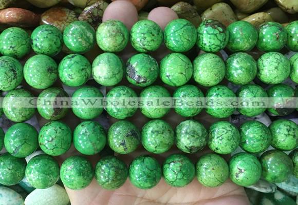 LSBS738 15 inches 14mm round howlite turquoise gemstone beads wholesale