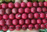 LSBS744 15 inches 16mm round howlite turquoise gemstone beads wholesale