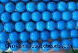LSBS748 15 inches 16mm round howlite turquoise gemstone beads wholesale