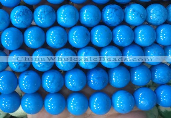 LSBS748 15 inches 16mm round howlite turquoise gemstone beads wholesale