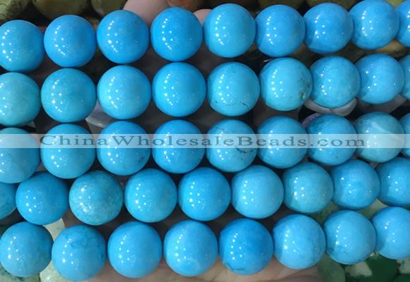LSBS749 15 inches 16mm round howlite turquoise gemstone beads wholesale