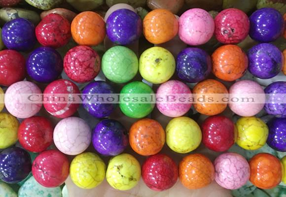 LSBS759 15 inches 16mm round howlite turquoise gemstone beads wholesale