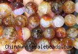 LSBS76 15 inches 20mm round coffee dragon veins agate beads wholesale