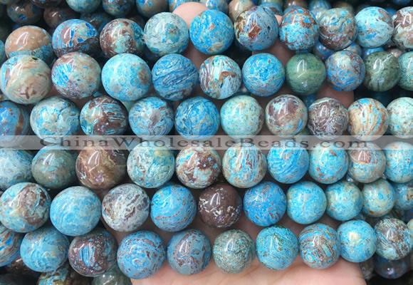 LSBS845 15 inches 14mm round patterned agate gemstone beads wholesale