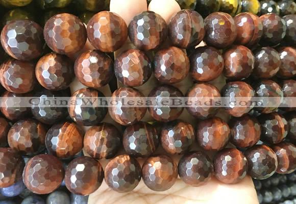 LSBS90 15 inches 16mm faceted round red tiger eye beads wholesale