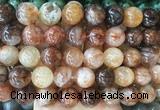 LSBS907 15 inches 16mm round red gum flower crystal gemstone beads wholesale