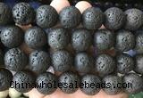 LSBS931 15 inches 20mm round black lava gemstone beads wholesale
