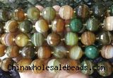 LSBS944 15 inches 16mm faceted round Banded agate gemstone beads wholesale