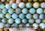 LSBS946 15 inches 16mm faceted round Amazonite gemstone beads wholesale