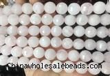LSBS950 15 inches 14mm faceted round rose quartz gemstone beads wholesale
