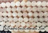 LSBS951 15 inches 14mm faceted round rose quartz gemstone beads wholesale