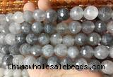 LSBS958 15 inches 14mm faceted round cloudy quartz gemstone beads wholesale