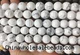 LSBS960 15 inches 14mm faceted round white howlite gemstone beads wholesale
