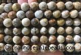 LSBS963 15 inches 14mm faceted round wooden jasper gemstone beads wholesale
