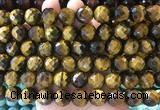 LSBS966 15 inches 14mm faceted round yellow tiger eye gemstone beads wholesale