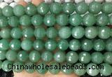 LSBS974 15 inches 14mm faceted round green aventurine gemstone beads wholesale