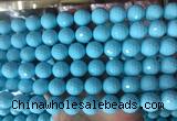 LSBS977 15 inches 14mm faceted round synthetic turquoise gemstone beads wholesale