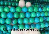 LSBS983 15 inches 14mm round synthetic chrysocolla gemstone beads wholesale