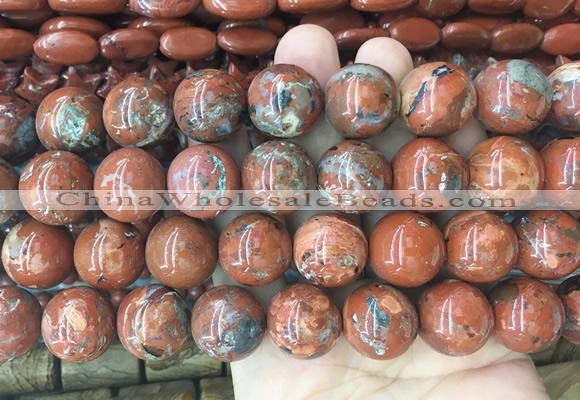 LSBS993 15 inches 18mm round red jasper gemstone beads wholesale