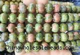 MEBS12 15 inches 8*12mm pumpkin unakite beads wholesale