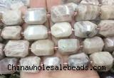 MSBS22 15 inches 13*18mm - 15*20mm faceted nuggets moonstone beads