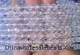 NCBS14 15 inches 6mm faceted round white crystal beads wholesale