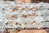NCBS21 15 inches 12*16mm - 13*18mm faceted nuggets white crystal beads