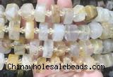 NGBS216 15 inches 10*14mm - 12*16mm faceted nuggets yellow quartz beads