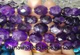 NGBS238 15 inches 8*12mm - 12*16mm faceted nuggets amethyst beads