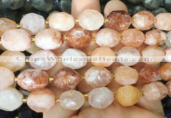 NGBS243 15 inches 8*12mm - 12*16mm faceted nuggets red gum flower crystal beads