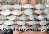 NGBS249 15 inches 8*12mm - 12*16mm faceted nuggets moonstone beads
