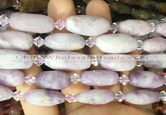 NGBS253 15 inches 8*20mm - 12*30mm faceted nuggets lepidolite beads